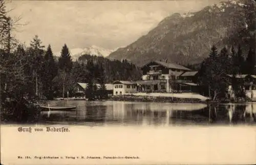 Ak Garmisch Partenkirchen in Oberbayern, Badersee, Boot