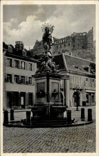 Ak Heidelberg am Neckar, Kornmarkt, Marienbrunnen