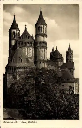 Ak Worms am Rhein, Dom, Westchor