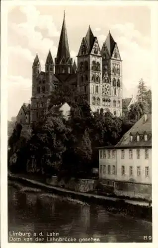 Ak Limburg an der Lahn, Blick von der Lahnbrücke auf den Dom