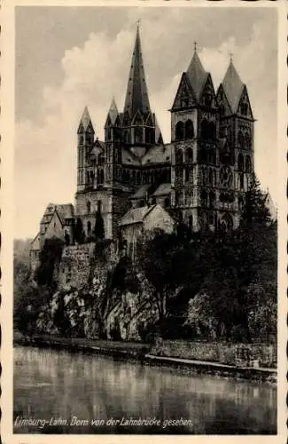 Ak Limburg an der Lahn, Blick von der Lahnbrücke auf den Dom