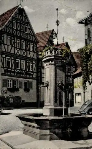 Ak Bad Orb im Spessart Hessen, alter Marktbrunnen