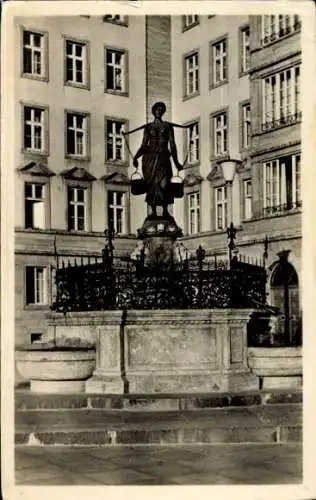 Ak Leipzig in Sachsen, Mägdebrunnen, Roßplatz