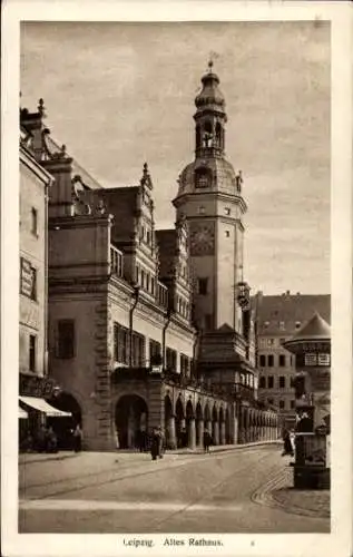 Ak Leipzig, Altes Rathaus, Litfaßsäule