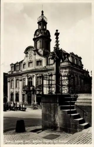 Ak Schwäbisch Hall in Württemberg, Rathaus, Pranger