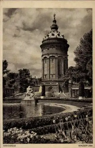 Ak Mannheim in Baden, Wasserturm