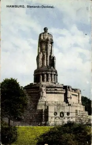 Ak Hamburg Mitte St. Pauli, Bismarck Denkmal