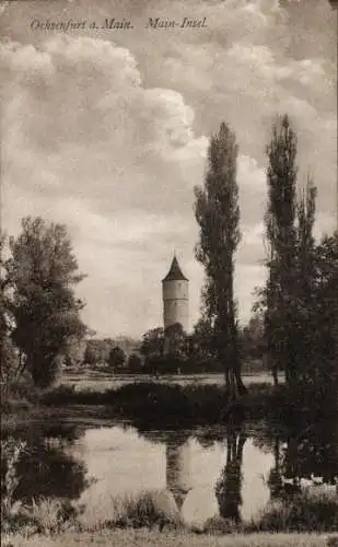 Ak Ochsenfurt am Main Unterfranken, Main-Insel, Turm