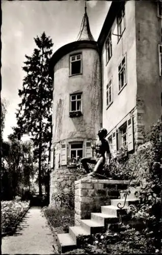 Ak Tübingen am Neckar, Hölderlinturm, Denkmal von Ivo Beucker