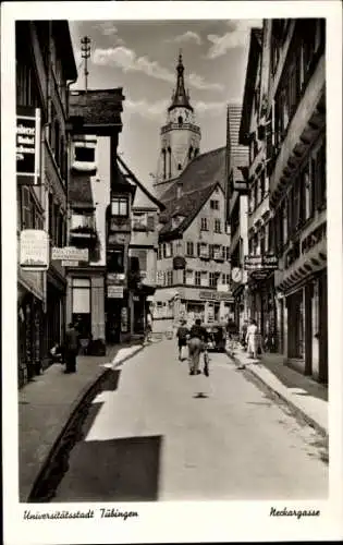 Ak Tübingen am Neckar, Neckargasse, Geschäfte, Turm