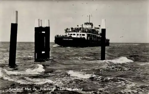 Ak Ameland Friesland Niederlande, Mit der Friesland zur Insel, Fährschiff