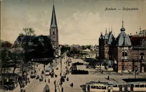 Ak Arnhem Gelderland Niederlande, Velperplein