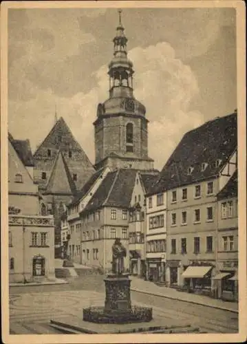 Ak Lutherstadt Eisleben, Markt, Lutherdenkmal, Kirchturm