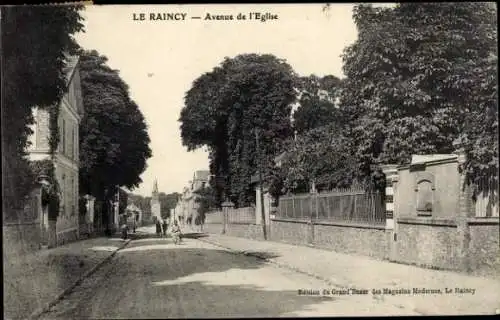 Ak Le Raincy Seine Saint Denis, Avenue de l'Eglise