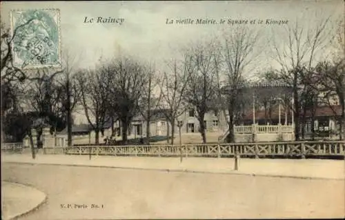 Ak Le Raincy Seine Saint Denis, Rathaus, Platz, Kiosk