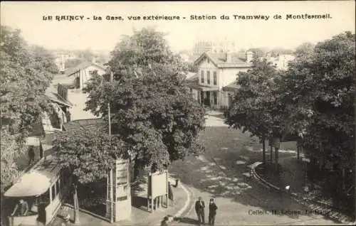 Ak Le Raincy Seine Saint Denis, Gare, Straßenbahnhaltestelle Montfermeil