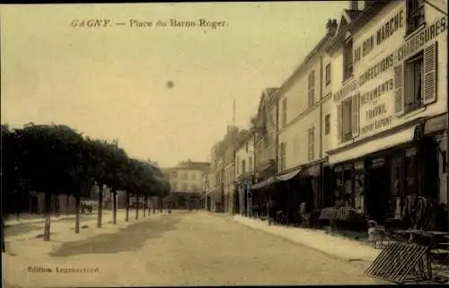 Ak Gagny Seine Saint Denis, Place du Baron Roger