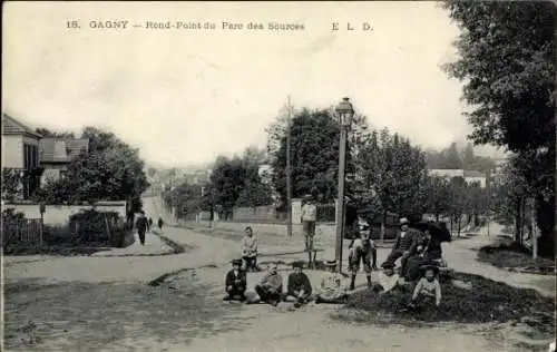 Ak Gagny Seine Saint Denis, Rond-Point du Parc des Sources