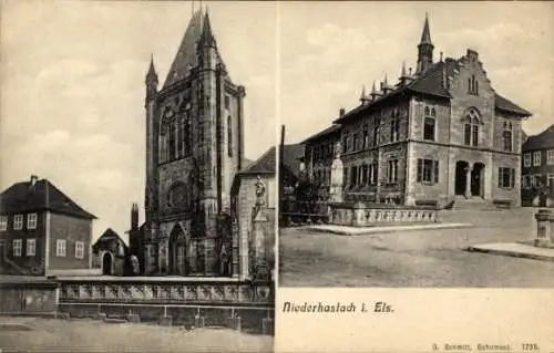 Ak Niederhaslach Elsass Bas Rhin, Kirche