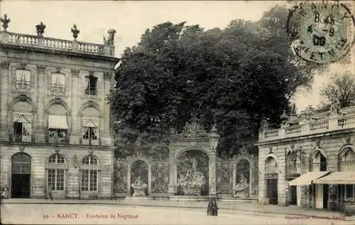 Ak Nancy Meurthe et Moselle, Fontaine de Neptune