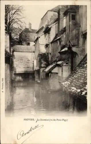 Ak Provins Seine et Marne, Le Durteint vu du Pont-Pigy