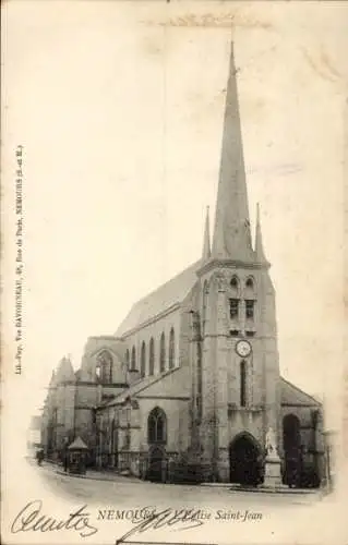 Ak Nemours Seine-et-Marne, Kirche St Jean