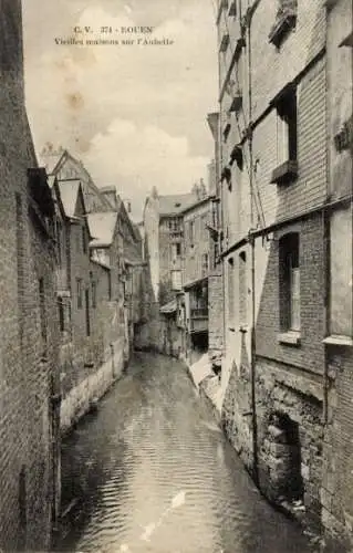 Ak Rouen Seine Maritime, Vieilles maisons sur l'Aubette