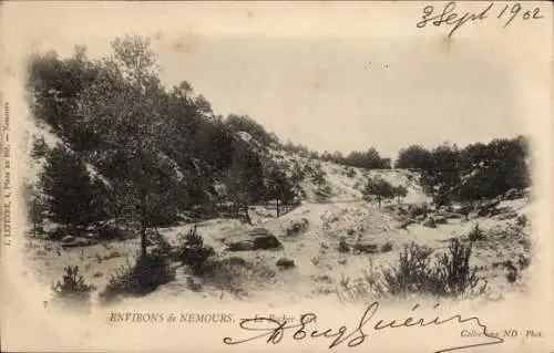 Ak Nemours Seine-et-Marne, Rocher