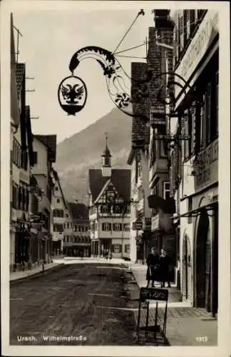 Ak Bad Urach in der Schwäbischen Alb, Wilhelmstraße, Restaurant-Schild