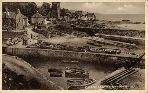 Ak Dysart Fife Schottland, Hafen und Küstenvorland