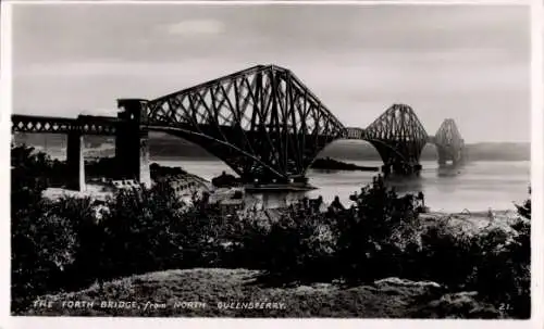 Ak South Queensferry Schottland, Die Forth Bridge