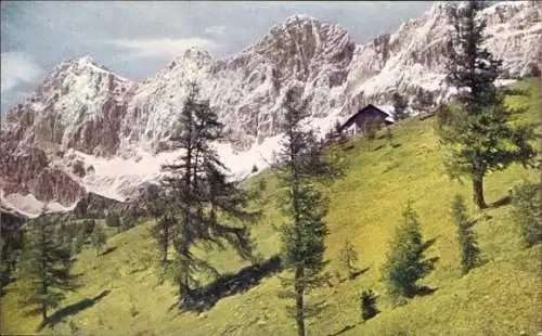 Ak Ramsau am Dachstein Steiermark, Dachstein-Südwände mit Austriahütte