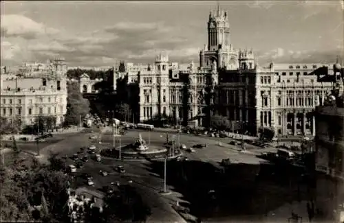 Ak Madrid, Place de Cybele und das Postamt