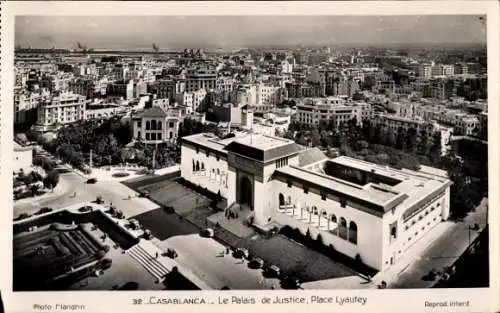 Ak Casablanca, Palais du Justice, Place Lyautey