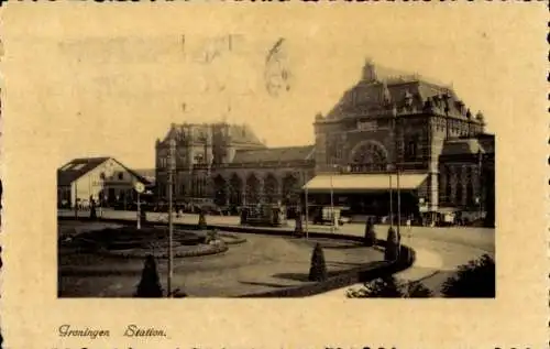 Ak Groningen Niederlande, Bahnhof