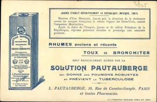 Ak Reklame Solution Pautauberge, Juarez gründet endgültig die Republik, Mexiko 1867