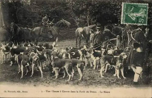 Ak Dreux Eure et Loir, Jagd, Jagdhunde, Reiter