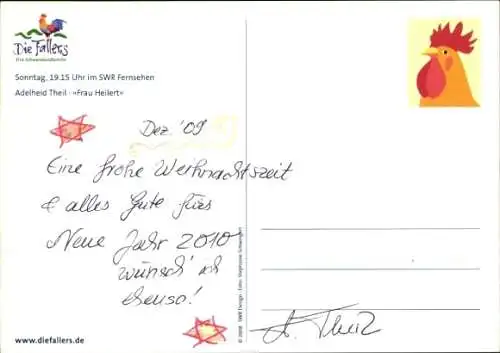 Ak Schauspielerin Adelheid Theil, Portrait als Frau Heilert in Die Fallers, Autogramm