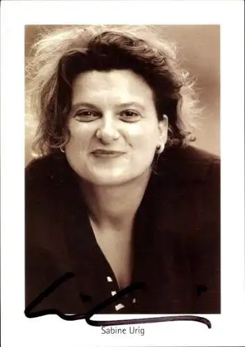 Ak Schauspielerin Sabine Urig, Portrait, Autogramm