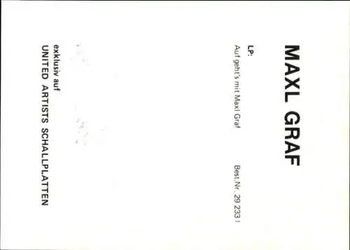 Ak Schauspieler Maxl Graf, Portrait, Autogramm