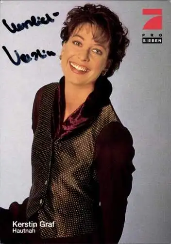 Ak Schauspielerin Kerstin Graf, Portrait, Hautnah, Autogramm