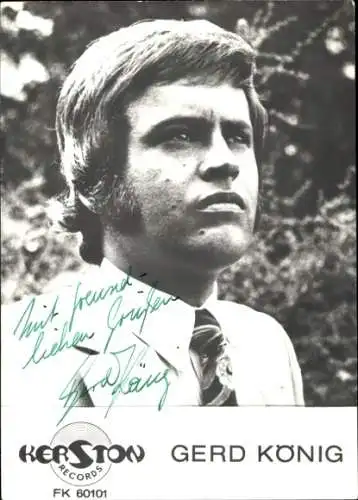 Ak Schauspieler und Sänger Gerd König, Portrait, Autogramm