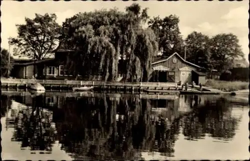 Ak Hansestadt Greifswald, Bootshaus am Ryk