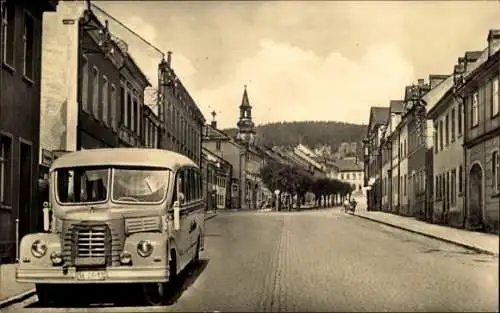 Ak Saalburg in Thüringen, Hauptstraße, Bus