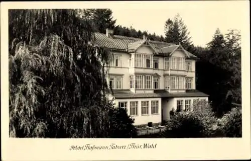 Ak Tabarz im Thüringer Wald, Hotel Floßmann, Vorderansicht, Weide