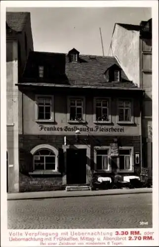 Ak Bad Lobenstein in Thüringen, Gasthaus und Fleischerei Franke, Markt