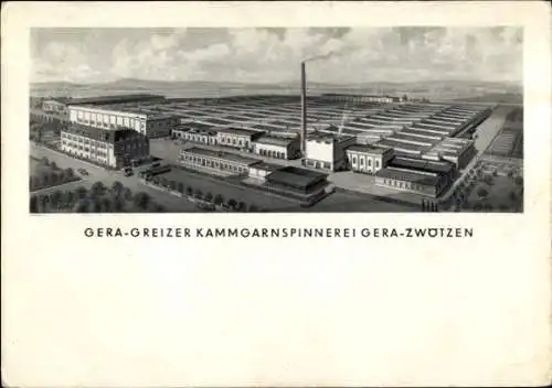 Ak Zwötzen Gera in Thüringen, Gera-Greizer Kammgarnspinnerei