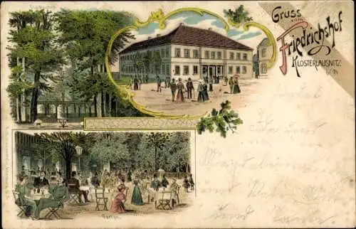 Litho Bad Klosterlausnitz in Thüringen, Friedrichshof, Garten