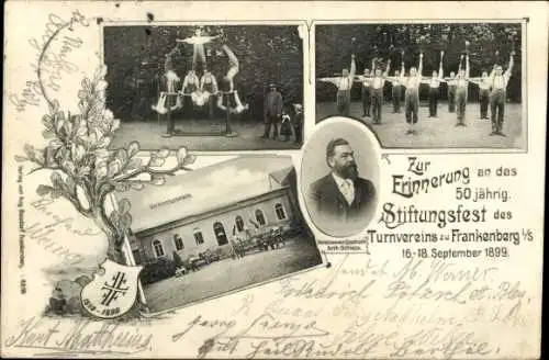 Ak Frankenberg in Sachsen, Stiftungsfest des Turnvereins 1899, Vereinsturnhalle