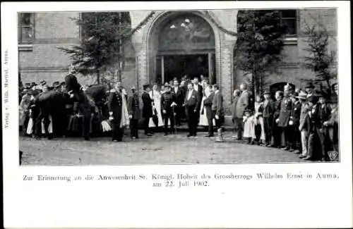 Ak Besuch des Großherzogs Wilhelm Ernst in Auma, 1902